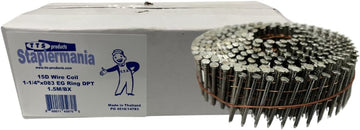 TTS Electro-Galvanized 15 Degree Wire Coil Nail 1-1/4" X .083 Screw Shank 1,500/Box